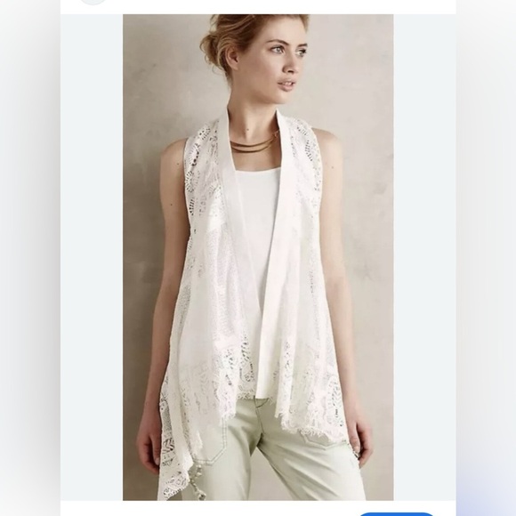 Maeve White Lace Sleeveless Top - Picture 1 of 3